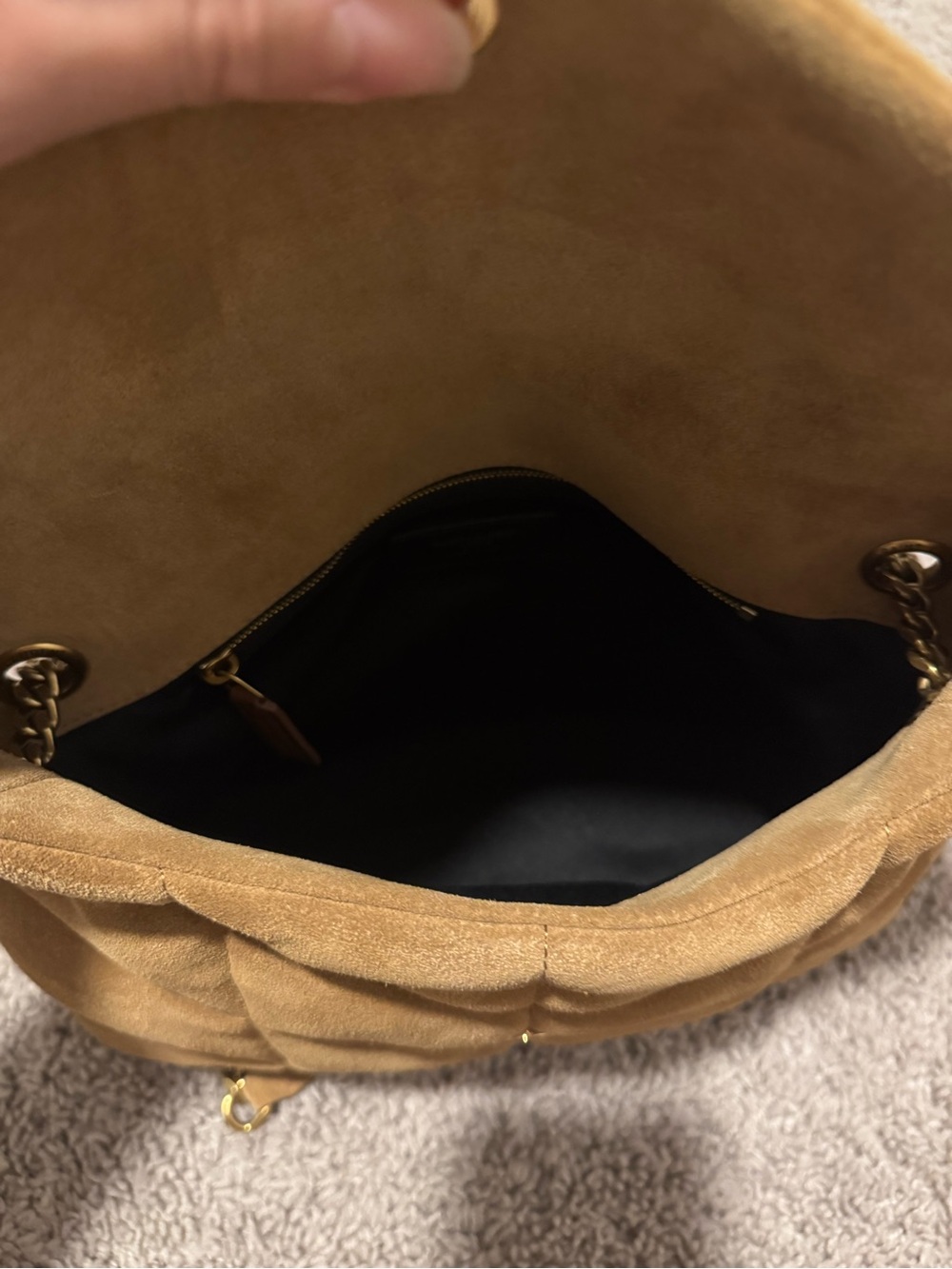 Saint Laurent Medium Lou Puffer Suede Shoulder Bag - Picture 15 of 15